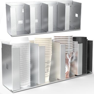4 Compartment Stainless Steel Cup Dispenser